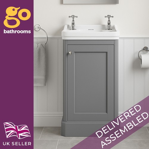 Grey cloakroom vanity - cloakroom, &