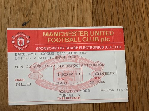 Ticket 1991 manchester - ticket,