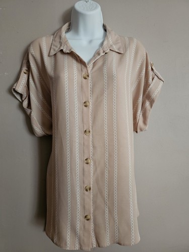 Beige chain print - beige, shirt