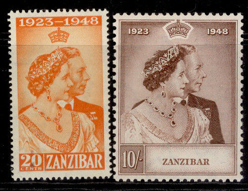 Zanzibar gvi sg333 334 - zanzibar, 1948