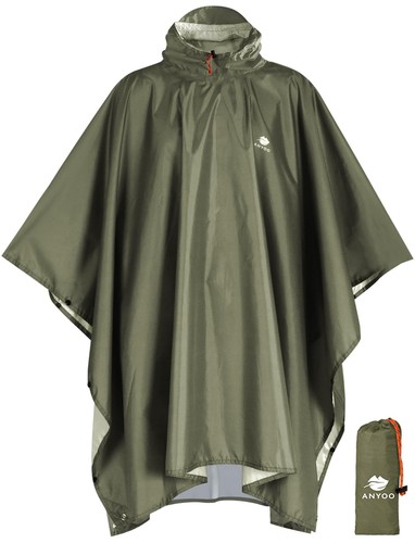 Anyoo hooded rain poncho - hooded, for