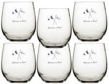 Water Glass Set 6 Piece, Unbreakable - Welcome On Board Marine Business