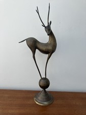 Large floral hammered metal deer sculpture 70cm High