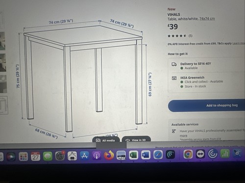 Ikea white table - ikea, barely