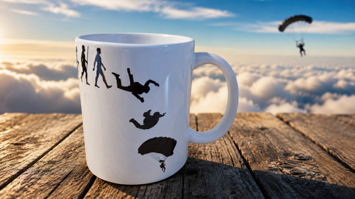 Skydiving mug evolution man - mug, of