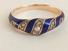 Antique 18ct gold blue enamel