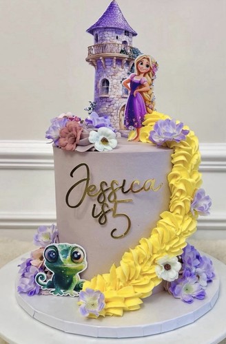 Rapunzel birthday cake topper - cake,