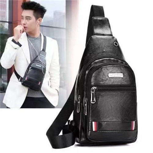 Leather men crossbody bag - pu,