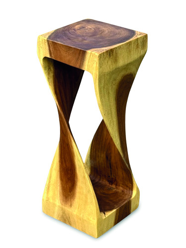 Suar wood twist side table - suar,
