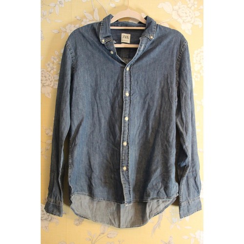 Zara men denim button up - zara, button-up