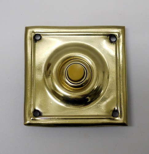 Antique brass square front - brass, 3"