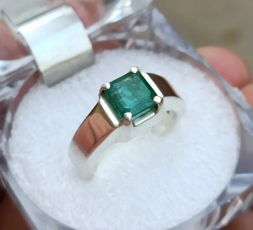 Natural green emerald - green, ring