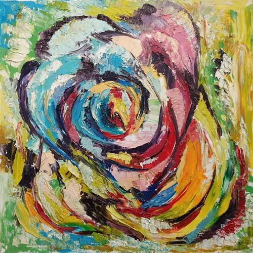 Original rose oil painting - , pop