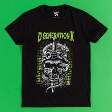 Official WWE D-Generation X Skull Black T-Shirt : S,M,L,XL,XXL