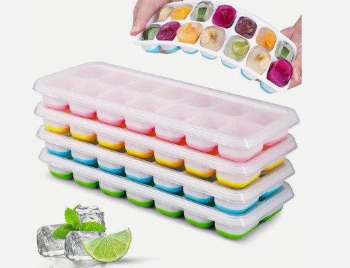 Silicone ice cube trays with - ice,