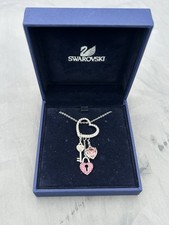 Swarovski Heart,Key & Locket Necklace In Original Box.