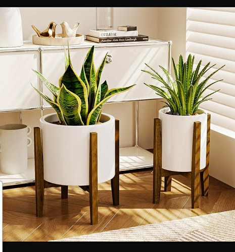 Adjustable wooden plant stand - adjustable,