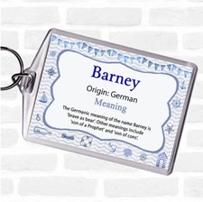 Barney Name Meaning Bag Tag Keychain Keyring  Nautical