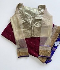 Magenta velvet saree - velvet,