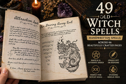 Old handwritten witchcraft - old,