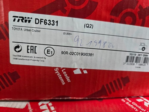 Trw rear brake disc 259 - brake, mm