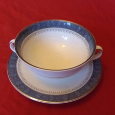 VINTAGE ROYAL DOULTON SHERBROOKE' DESIGN SOUP COUPE & SAUCER