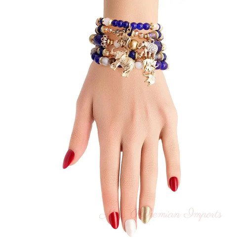 Blue glass bead - blue,