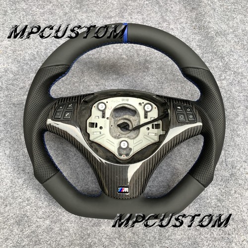 Black leather steering wheel - black,