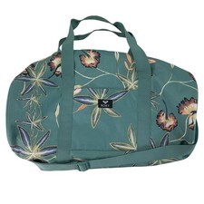 Roxy Turquoise Teal Blue Floral Women's Zip Up Travel Holdall Duffle Bag Used