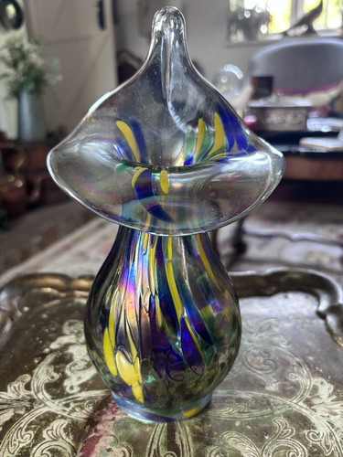 Vintage studio art glass vase - art,