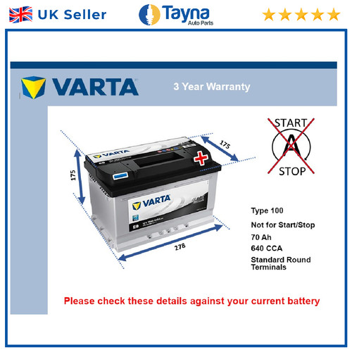 Car battery varta 100 640a - car,