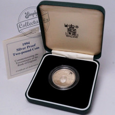 Royal Mint - 1994 Silver £2 Two Pound Coin - Tercentenary of the Bank of England