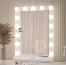 Hollywood Mirror with Lights 55x45cm, 3 Colors Lights 15 LED Bulbs Light
