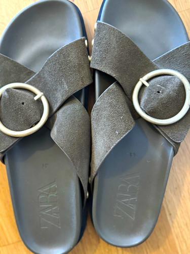 Zara women grey suede flat - zara, women’s