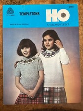 Girls Knitting Patterns Jumpers In Shetland Fleece Yarn 22-30” Templetons 140