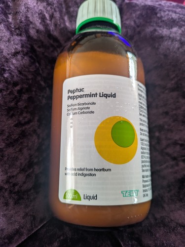Bottle of peptac - ,