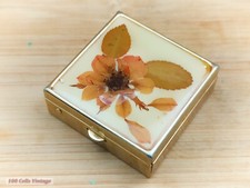 Pressed Flower-4cm-Vintage Trinket/Pill/Snuff Box-1te