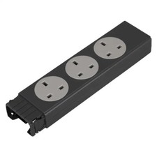 Electrak IAB503R 3G Socket Module Grey 3 Gang