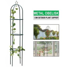 1.9m Outdoor Garden Metal Obelisk Climbing Plant Support Frame Trellis New