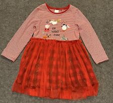 Girls Red Christmas Dress,  Age 5-6 Years, NEXT, (seller ref:7)