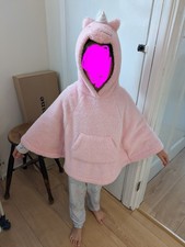 Girls Pink Batwing Poncho with