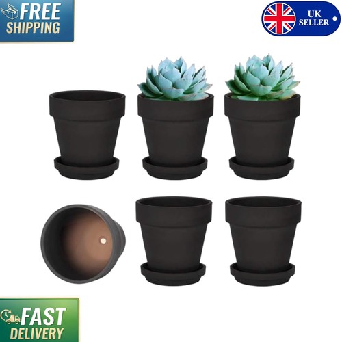 16cm black clay pots set - 10.16cm,