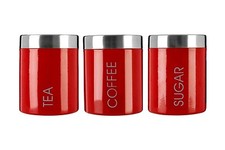 Tea Coffee Sugar Canisters Jars Pots Containers Tins Storage Stainless Steel New