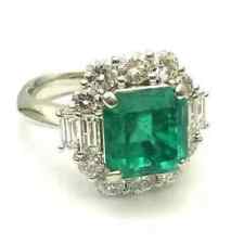 Art Deco 4Ct Asscher Lab Created Emerald Diamond 14K White Gold FN Wedding Ring