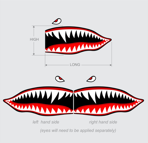 Flying shark teeth decals - decals, wwii