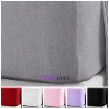 Flannelette Fitted Sheets 100% Brushed Cotton Thermal Warm Soft Bed Sheets