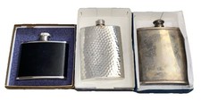 Lot of 3 x  Hip Flasks  Silver