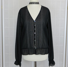 M&S Blouse UK 14 Black White