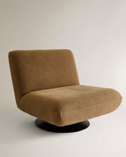 Linen Eames Style Lounge Chair