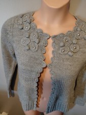 Linea tesini cardigan detail size 12 grey grannycore bnwot